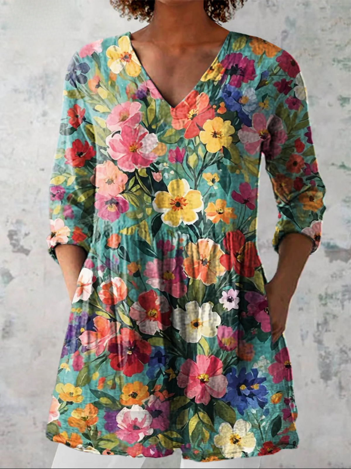 Kitty | Longline V-neck blouse