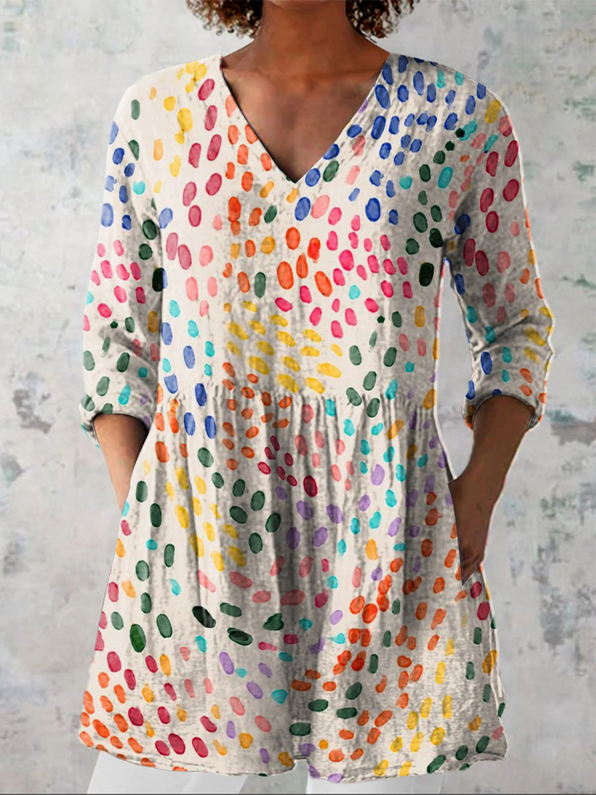 Cressie | Long V-neck blouse