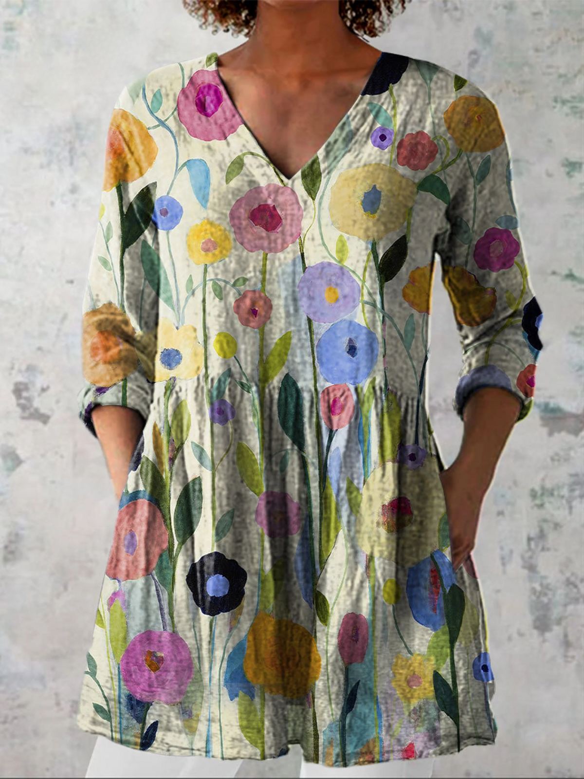 Clarissa | Longline V-neck blouse