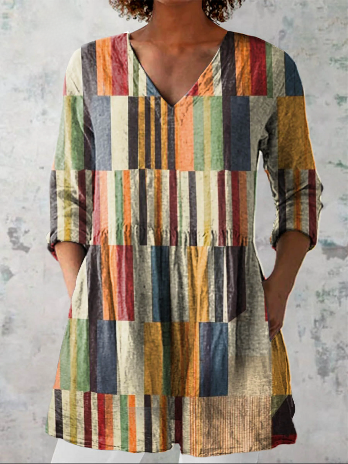 Sylvie | Longline V-neck blouse