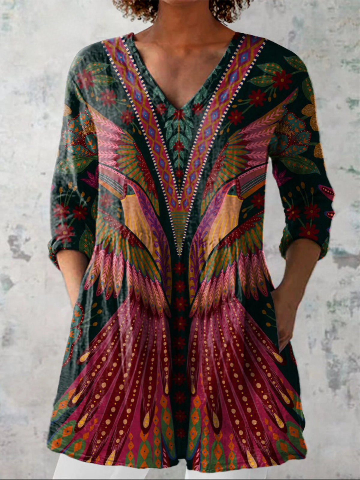 Alba | Longline V-neck blouse
