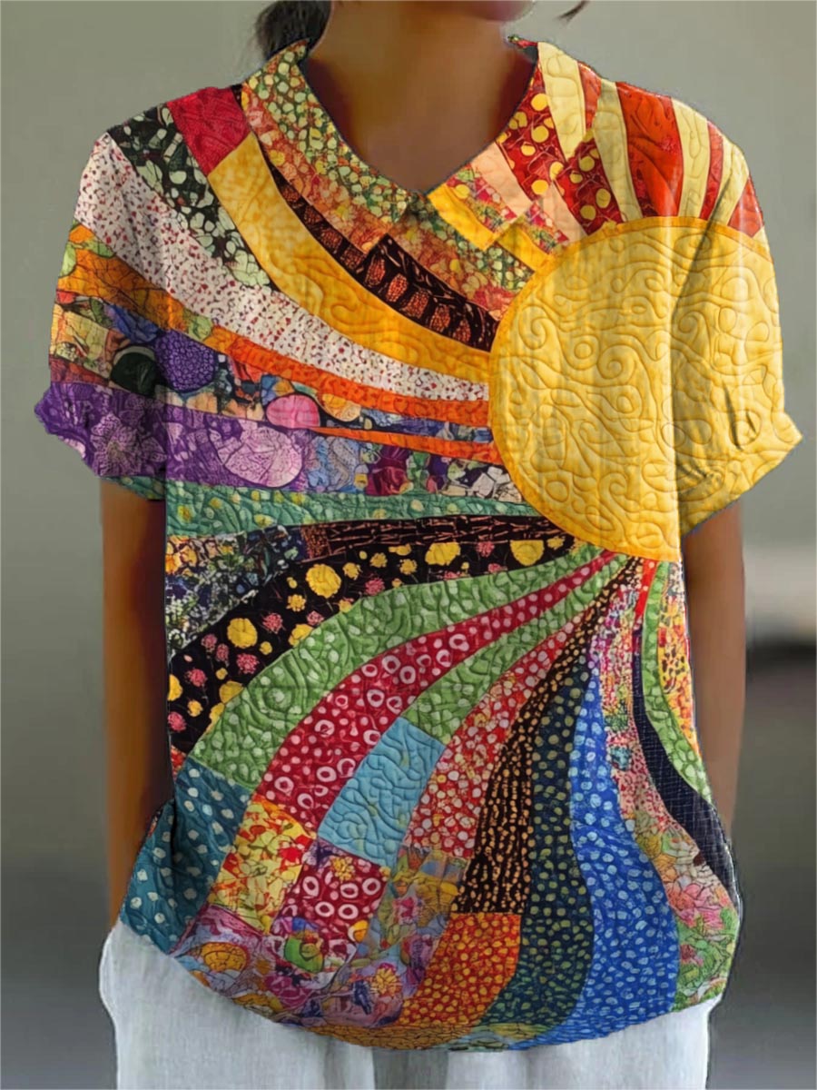 Hazel | Sunburst patchwork shirt
