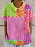 Bridget | Bold multicolour patchwork shirt