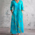 Saffron | Turquoise floral maxi dress