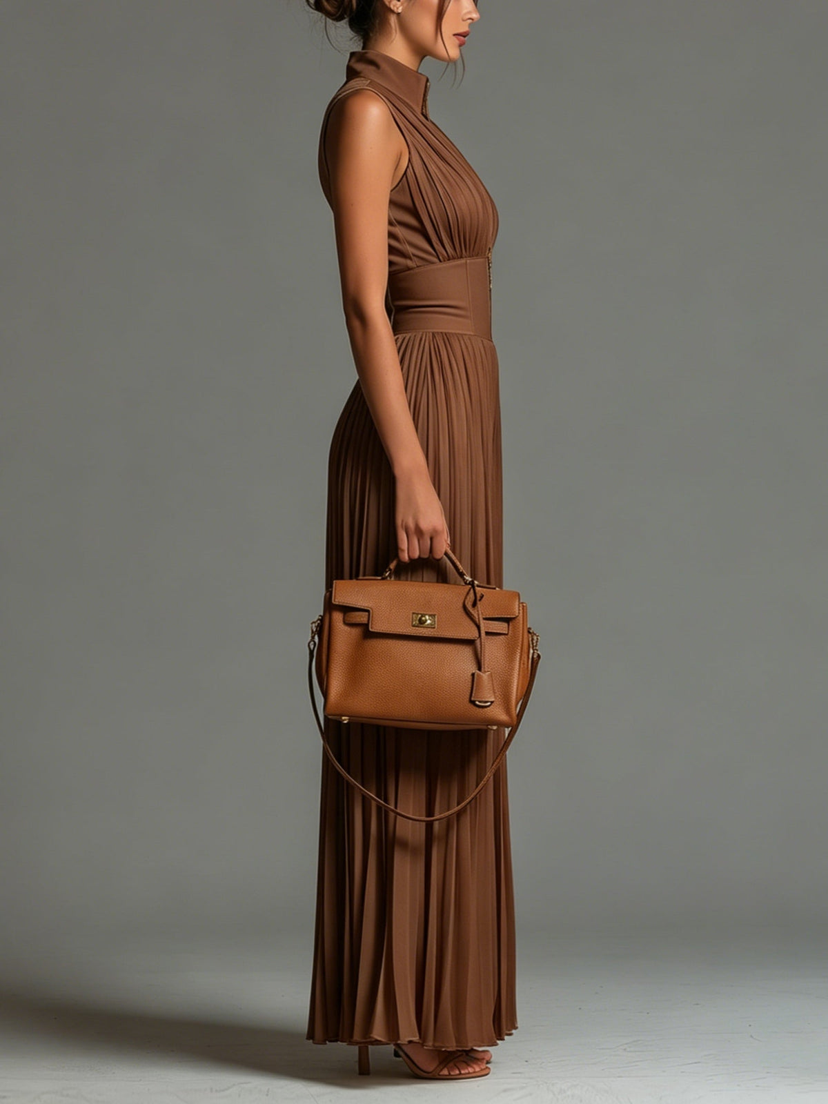 Eleanor | V-neck wide-leg jumpsuit with pleated waist
