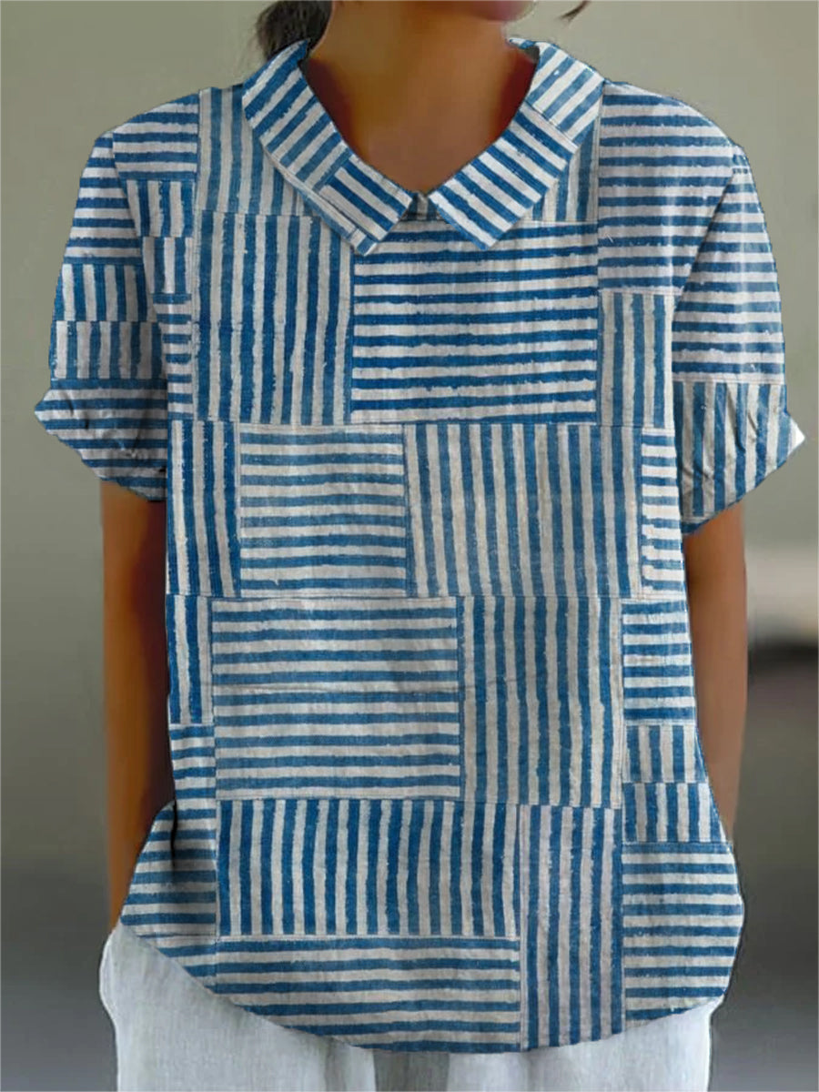 Lydia | Patchwork-stripe shirt